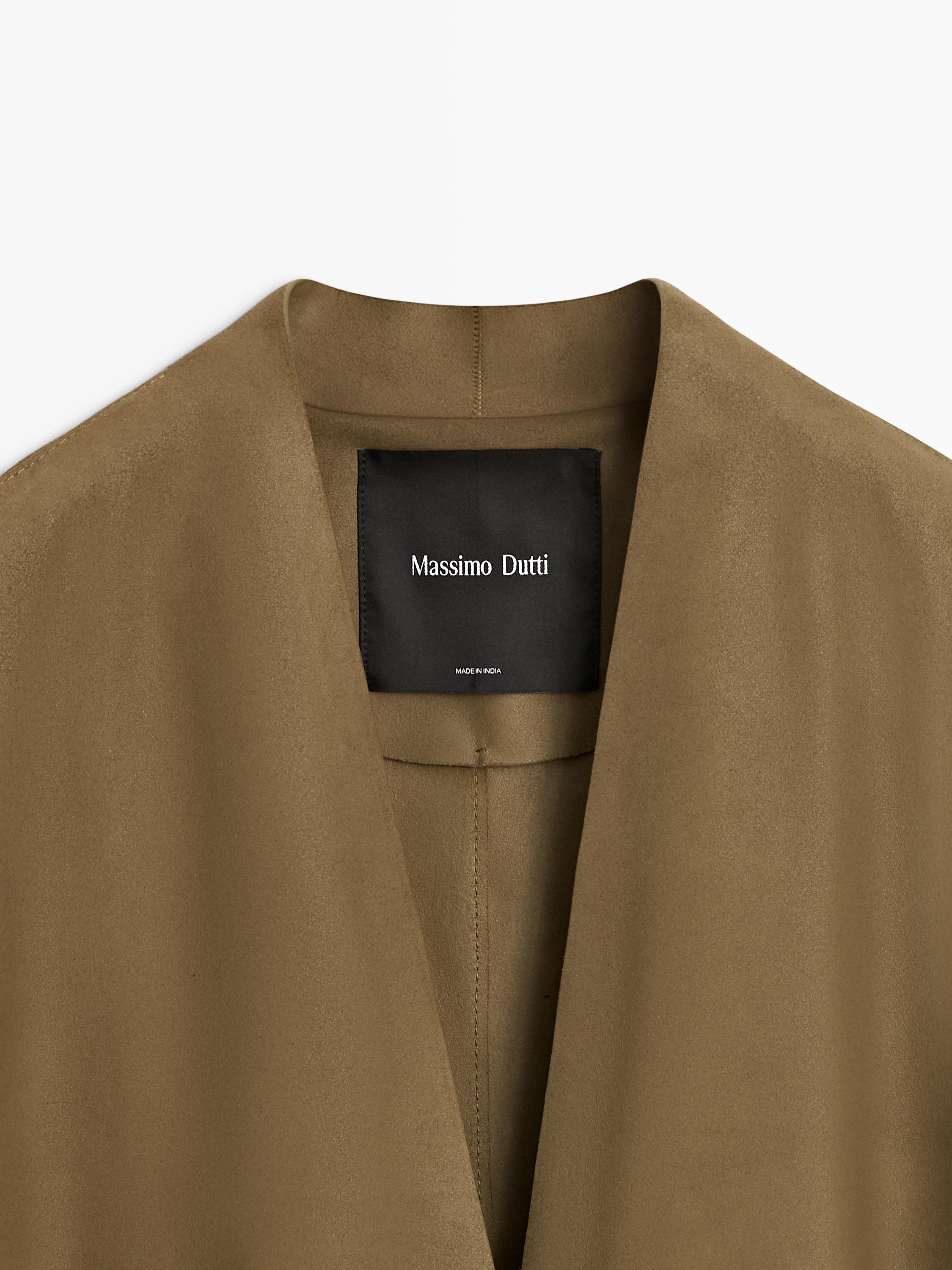 100% suede leather blazer with button detail - STUDIO
